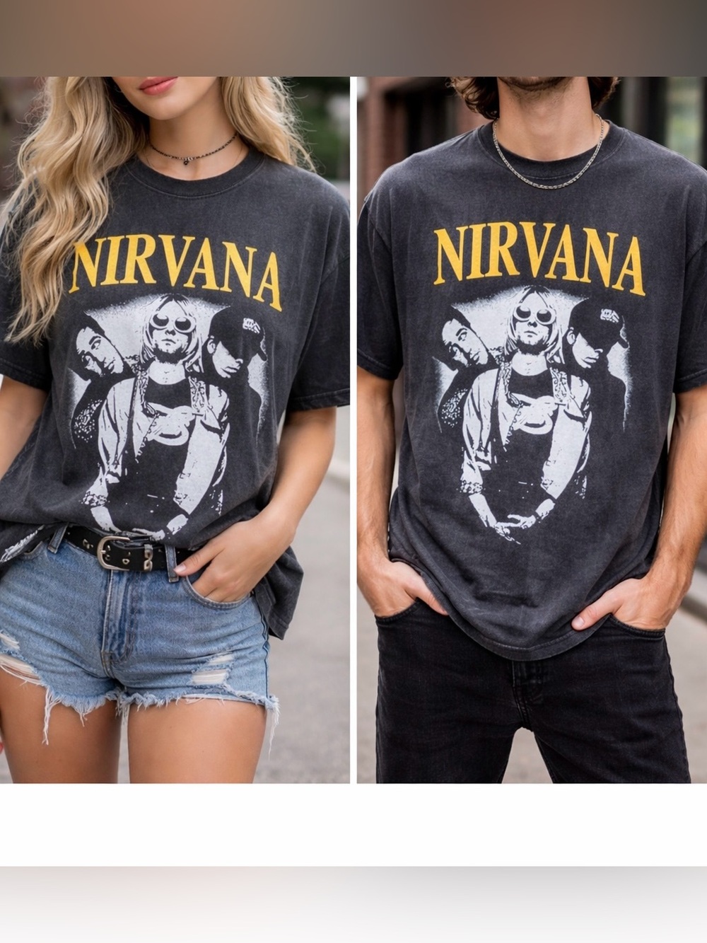 PHILOCTETES NIRVANA Heavy Vintage Wash Band Tee Unisex T-Shirt NWT Adult Sz S